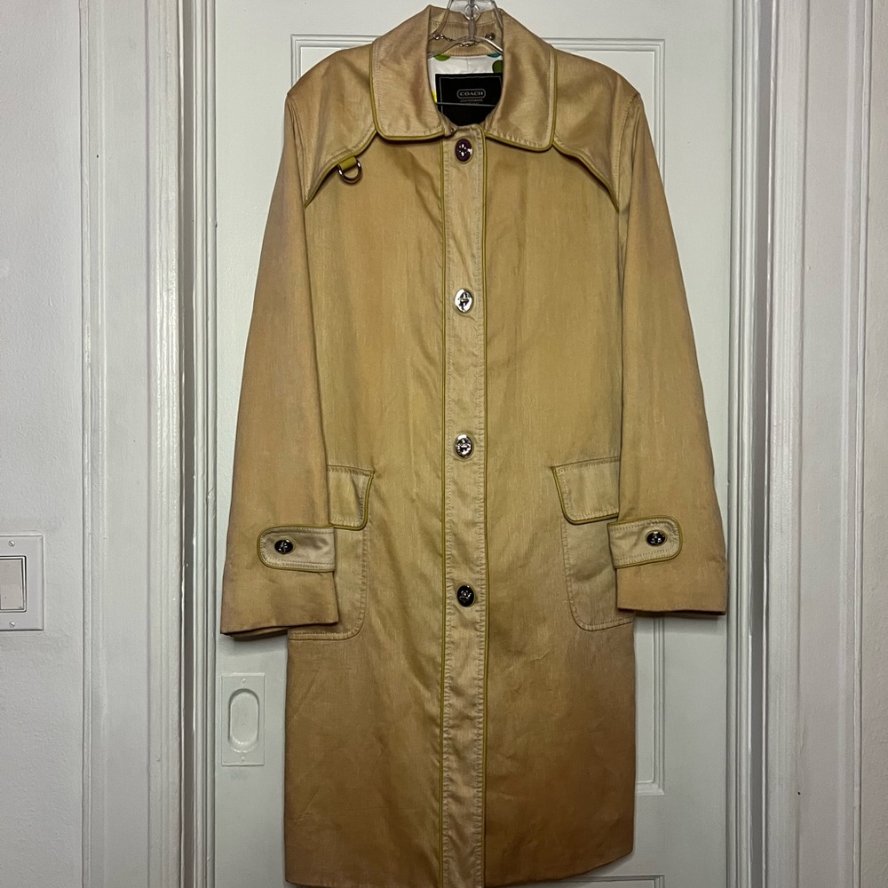 Coach Tan Trench Coat Classic Design